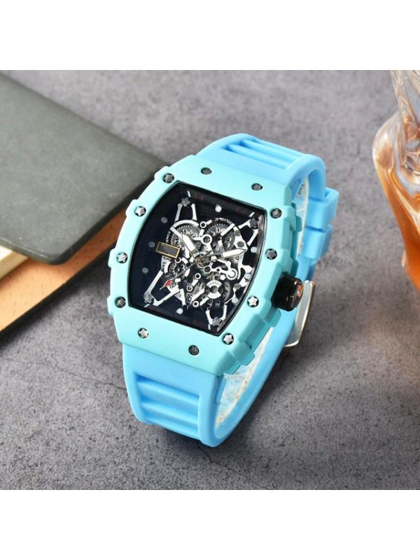 Brand Inspired Watch in Ceramic Casing - Blue Strap 