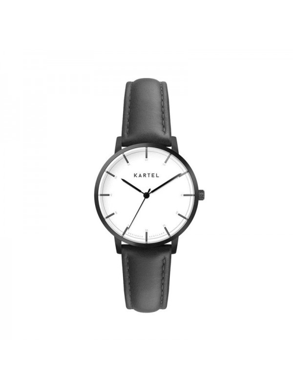 ISLA 34MM BLACK LEATHER STRAP WATCH