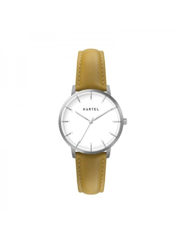 ISLA 34MM YELLOW LEATHER STRAP WATCH