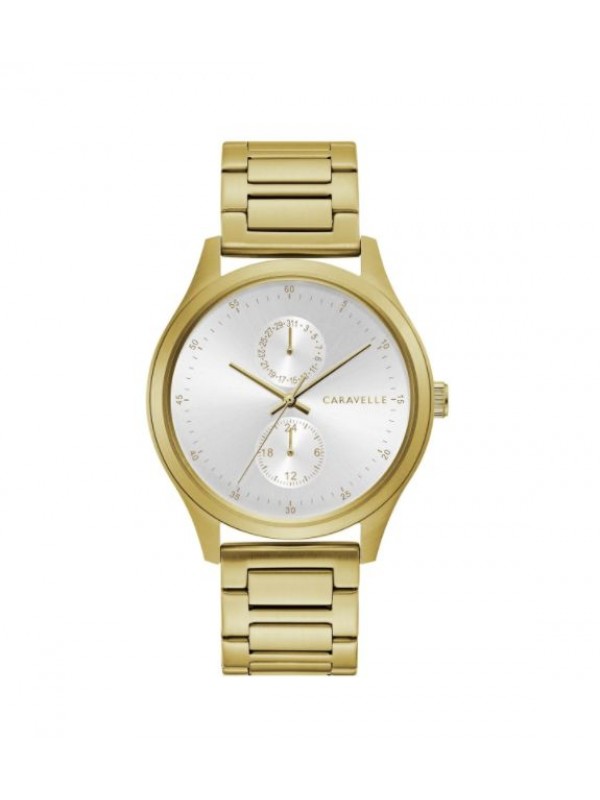 Caravelle by Bulova Mens 44C111 Gold-Tone Stainless Multifunction Bracelet Watch
