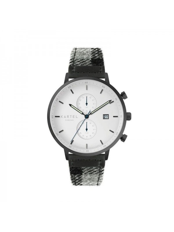 KNOYDART 43MM GREY TARTAN STRAP WATCH