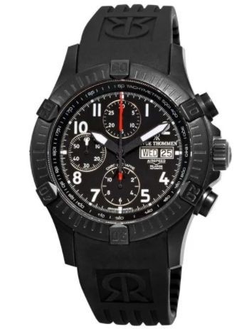Revue Thommen Men's 'Air Speed' Rubber Strap Chronograph Watch