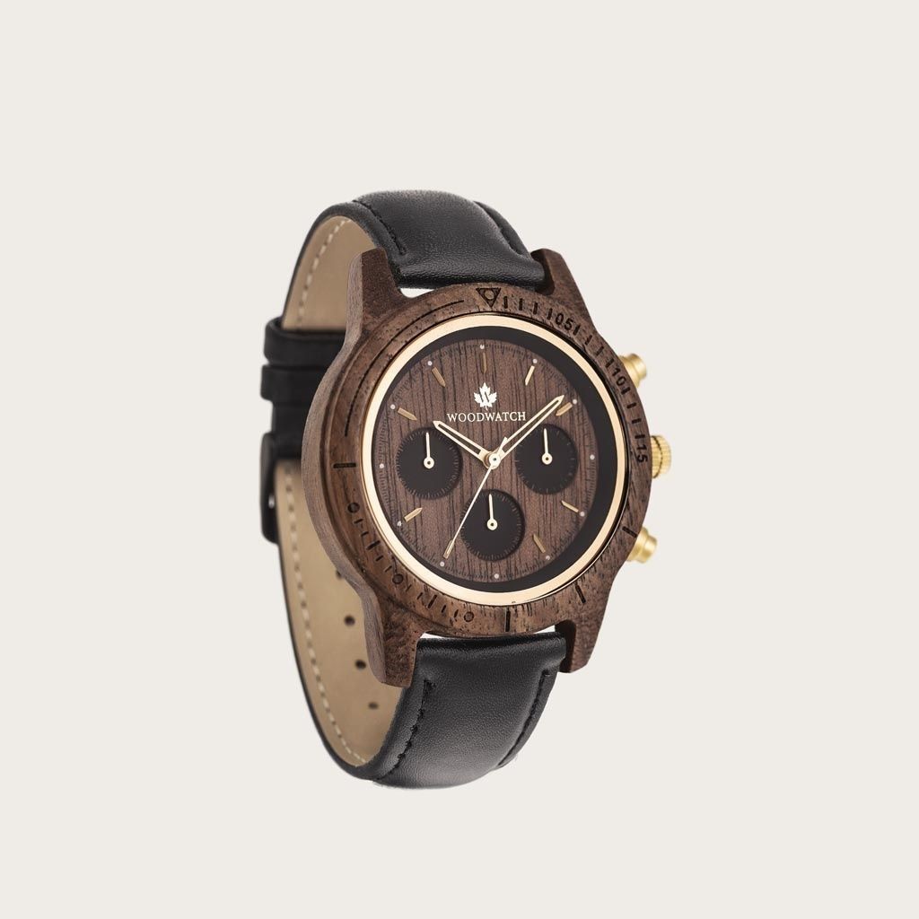 Walnut Gold Jet - Chronus 42MM