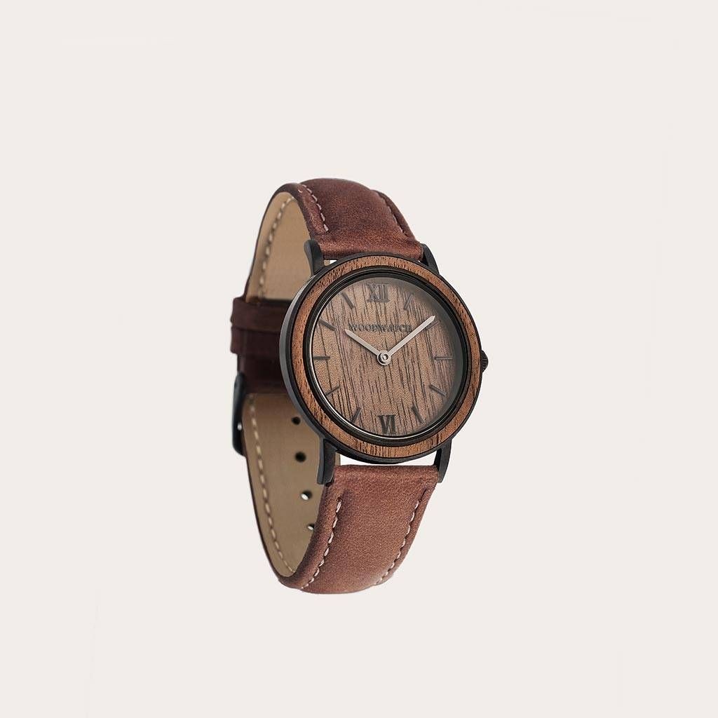 Brown Walnut Pecan Petite - Minimal 34MM