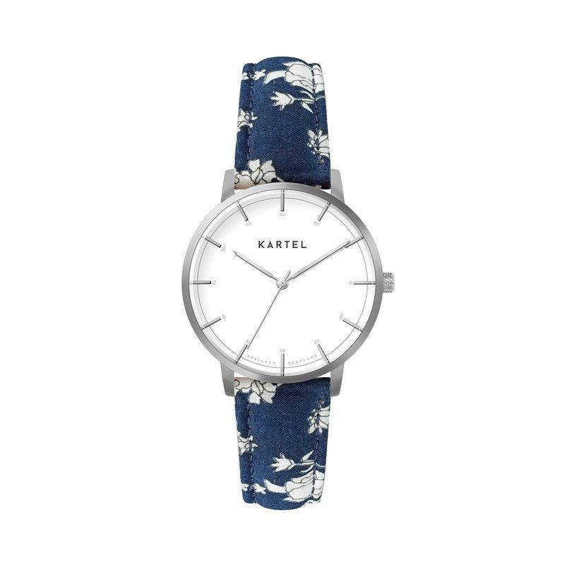 ISLA 34MM BLUE FABRIC STRAP WATCH