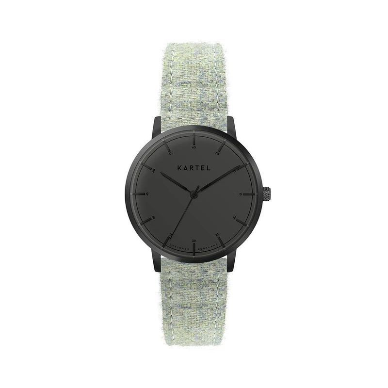 ISLA 34MM GREEN TWEED STRAP WATCH